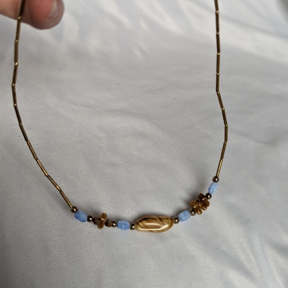 Vintage Multi Stone Beaded 15" Necklace - Picture 3 of 4